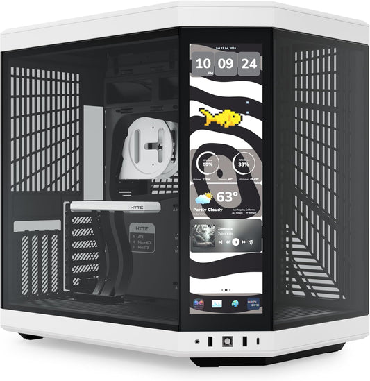 HYTE Y70 Touch Infinite Dual Chamber ATX Mid Tower Modern Aesthetic Case with Integrated 2.5K LCD Touchscreen - Panda