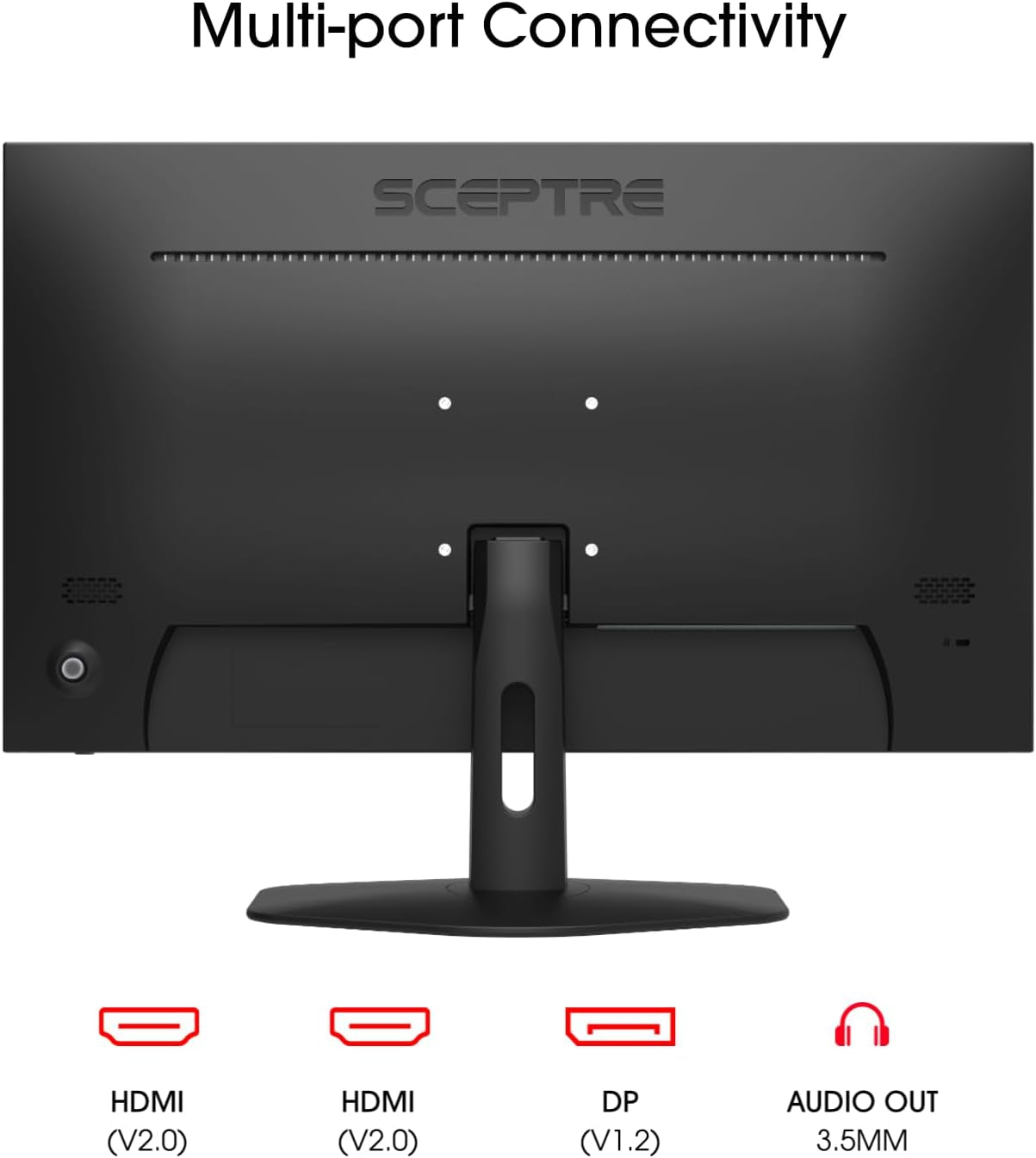 Sceptre New 24-Inch Gaming Monitor 100Hz 1Ms Displayport HDMI X2 100% Srgb AMD Freesync Build-In Speakers, Eye Care Frameless Machine Black 2024 (E248W-FW100T)