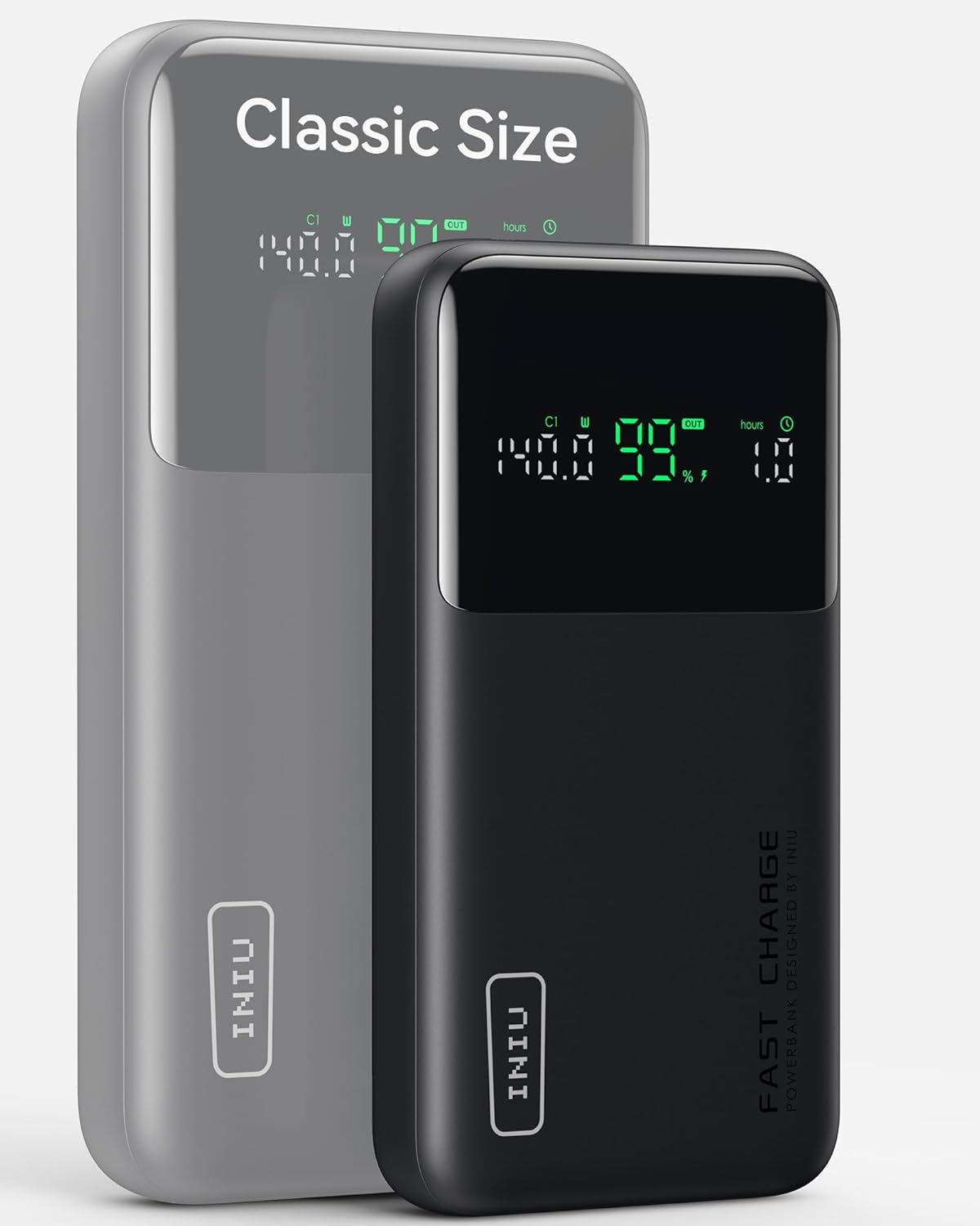INIU 140W Power Bank, Compact 25000Mah High Capacity Laptop Portable Charger, USB C In&Out Tablet Powerbank, Smart Digital Display Phone Charger for Iphone 16 15, Samsung, Ipad, Macbook, Laptop Etc.