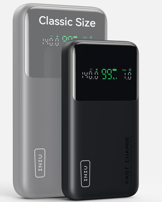 INIU 140W Power Bank, Compact 25000Mah High Capacity Laptop Portable Charger, USB C In&Out Tablet Powerbank, Smart Digital Display Phone Charger for Iphone 16 15, Samsung, Ipad, Macbook, Laptop Etc.
