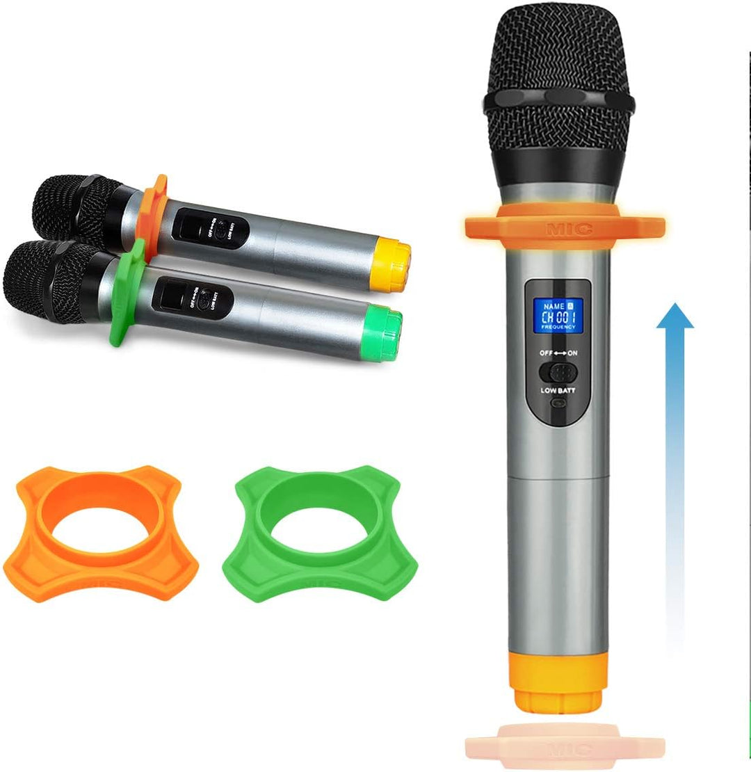 FIFINE UHF Dual Channel Wireless Handheld Microphone, Easy-To-Use Karaoke Wireless Microphone System-K036