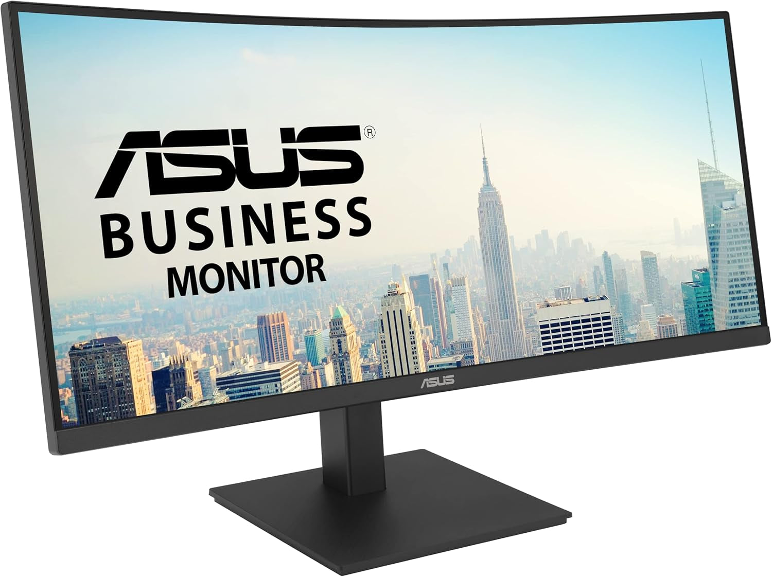 ASUS 34” Ultrawide Curved USB-C Docking Monitor (VA34VCPSN) - 21:9 QHD (3440 X 1440), 1500R Curvature, 100Hz, Adaptive Sync, USB Hub, RJ45, Eye Care, Frameless, VESA Wall Mountable, Height Adjustable