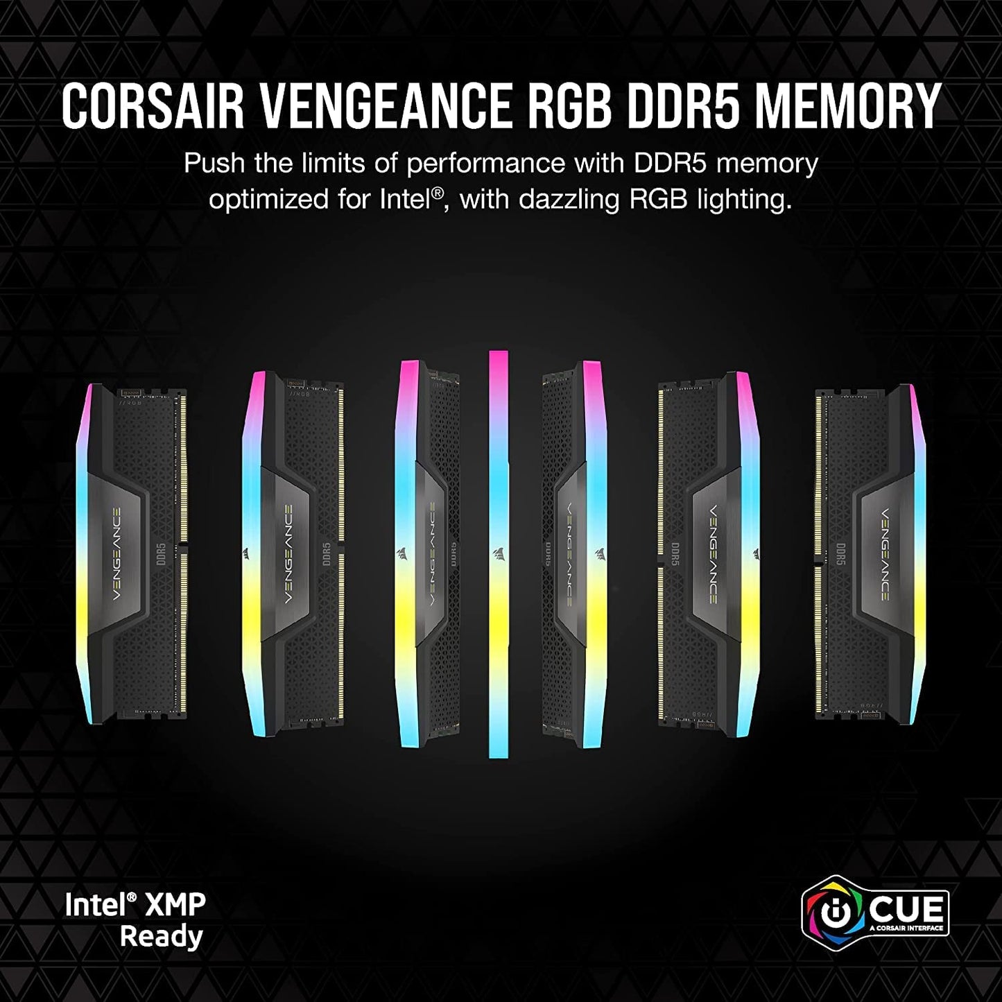 CORSAIR VENGEANCE RGB DDR5 RAM 32GB (2X16Gb) 6400Mhz CL36-48-48-104 1.35V Intel XMP Desktop Computer Memory - Black (CMH32GX5M2B6400C36)