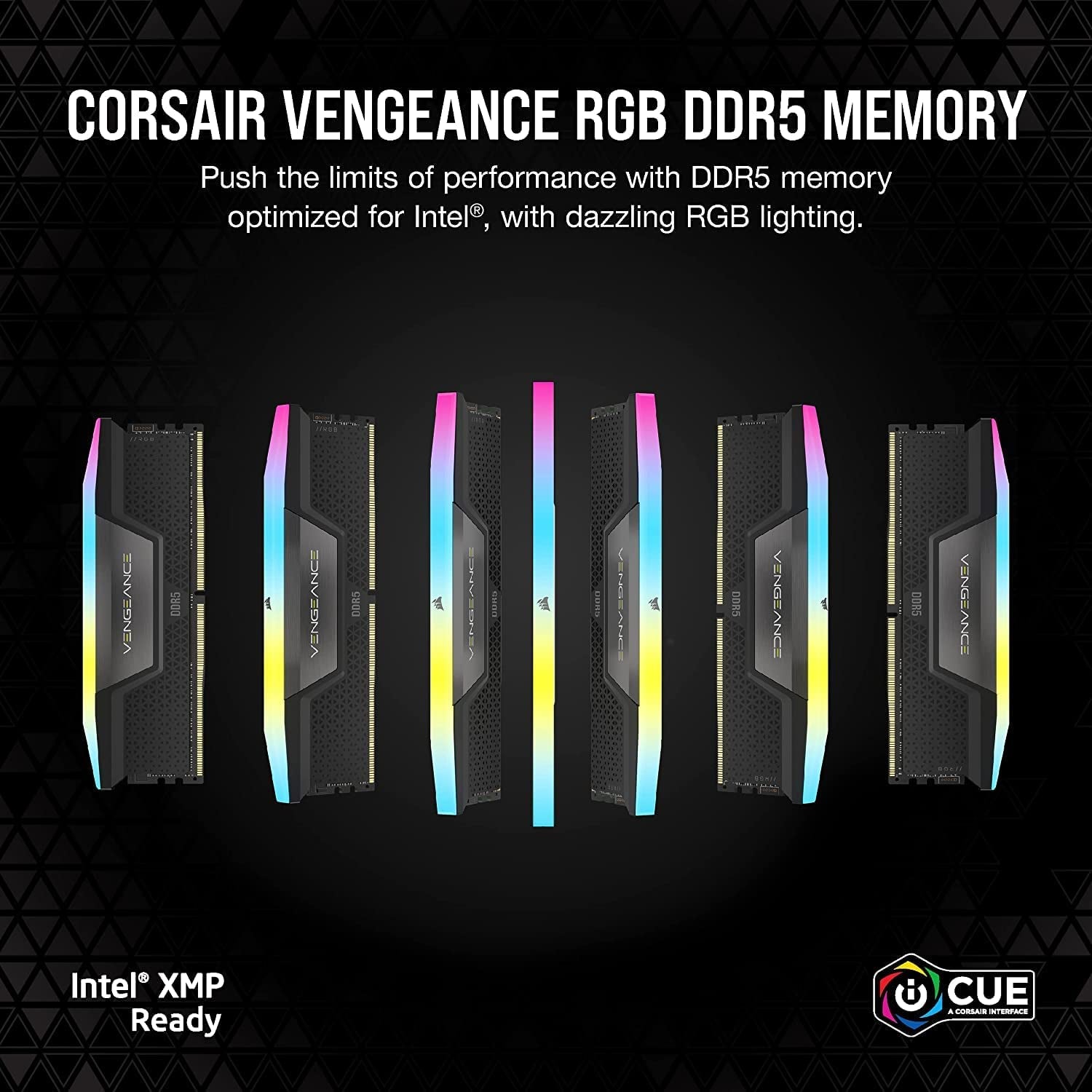 CORSAIR VENGEANCE RGB DDR5 RAM 32GB (2X16Gb) 6400Mhz CL36-48-48-104 1.35V Intel XMP Desktop Computer Memory - Black (CMH32GX5M2B6400C36)