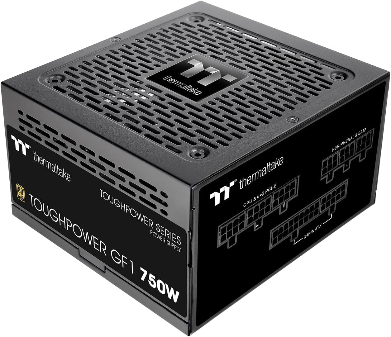 Thermaltake GF1 (2024) Fully Modular ATX 750W Power Supply - 80 plus Gold - Ultra Quiet - Zero RPM, PS-TPD-0750FNFAGU-P