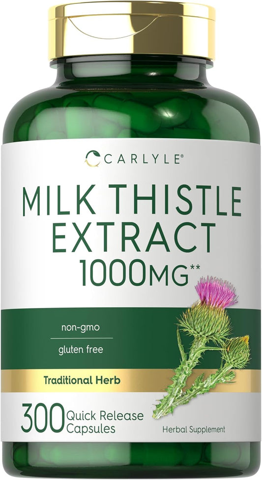 Carlyle Milk Thistle 1000Mg | 300 Capsules | Non-Gmo, Gluten Free Extract