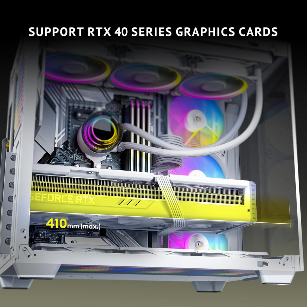 Antec C5 ARGB White, 7 X 120Mm ARGB PWM Fans Included, up to 10 Fans Simultaneously, Type-C 3.2 Gen 2 Port, Seamless Tempered Glass Front & Side Panels, 360Mm Radiator Support, Mid-Tower ATX PC Case