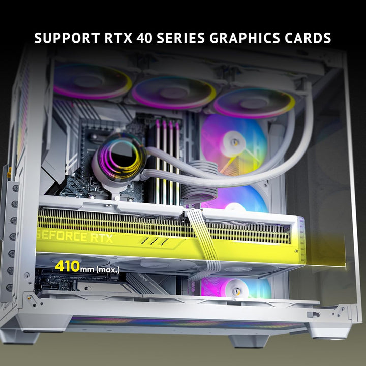 Antec C5 ARGB White, 7 X 120Mm ARGB PWM Fans Included, up to 10 Fans Simultaneously, Type-C 3.2 Gen 2 Port, Seamless Tempered Glass Front & Side Panels, 360Mm Radiator Support, Mid-Tower ATX PC Case