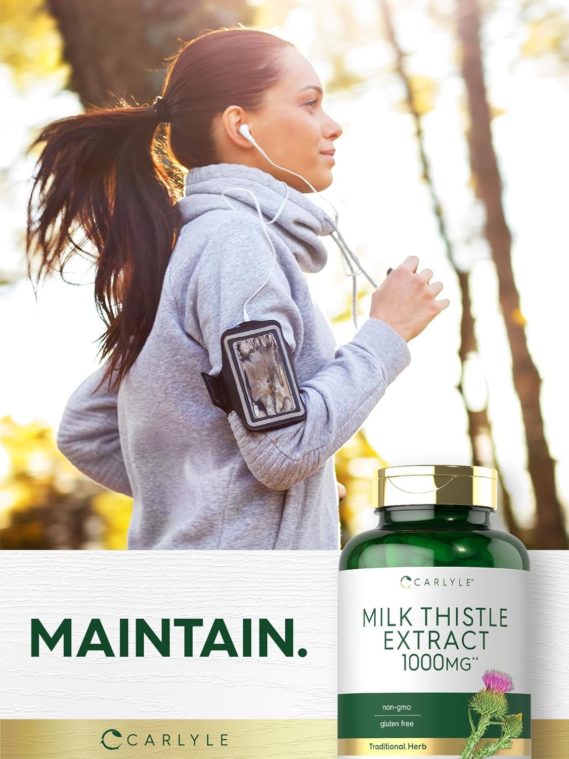 Carlyle Milk Thistle 1000Mg | 300 Capsules | Non-Gmo, Gluten Free Extract