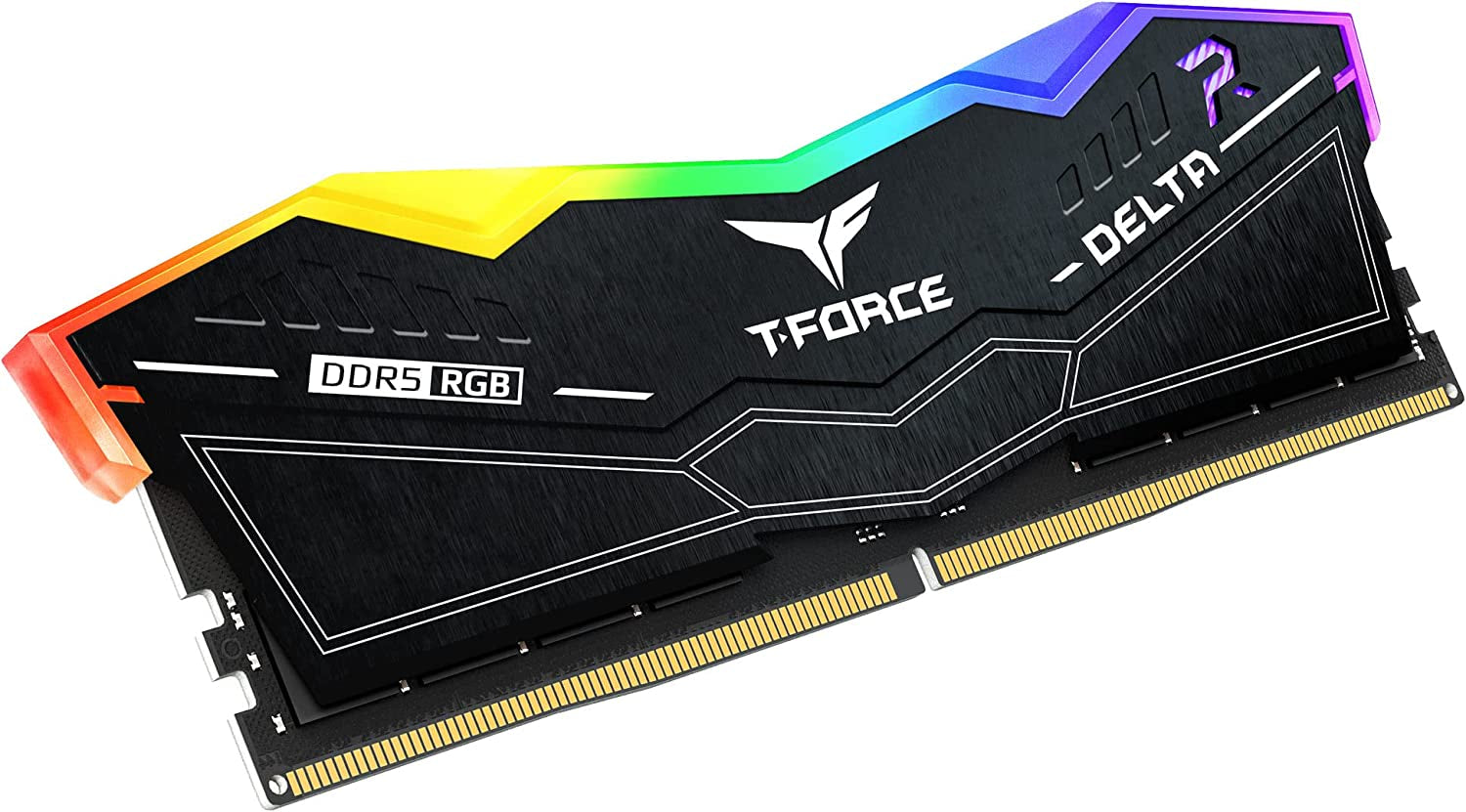 TEAMGROUP T-FORCE DELTA RGB DDR5 Ram 32GB (2X16Gb) 6000Mhz PC5-48000 CL30 Intel XMP 3.0 AMD Expo Compatible Desktop Memory Black FF3D532G6000HC30DC01