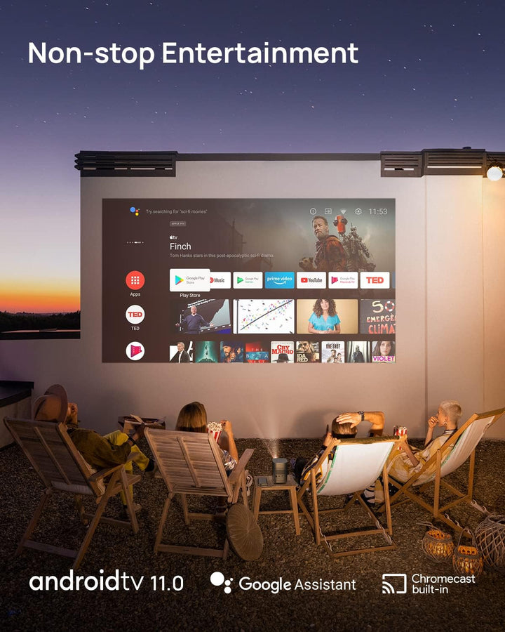 XGIMI Mogo 2 Pro 1080P Portable Projector, Mini Projector with Wifi and Bluetooth, Android TV 11.0, 400 ISO Lumens, 2X8W Speakers, Supports 4K, Auto Focus, Object Avoidance, and Screen Adaption