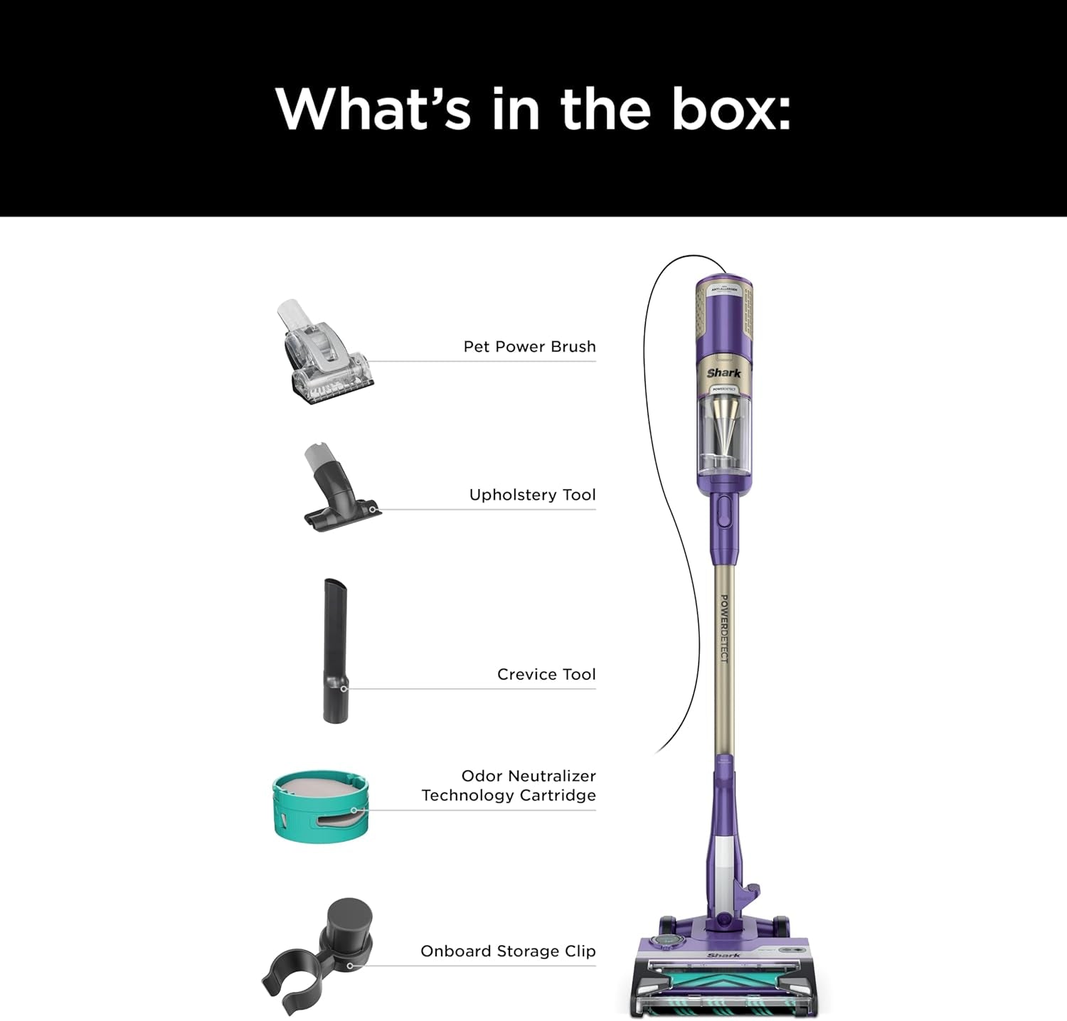 Shark POWERDETECT Ultra-Light Corded Stick Vacuum with Duoclean Technology, Self-Cleaning Brushroll for No Hair Wrap, Anti-Allergen Complete Seal, and Odor Neutralizer Technology, HZ4002