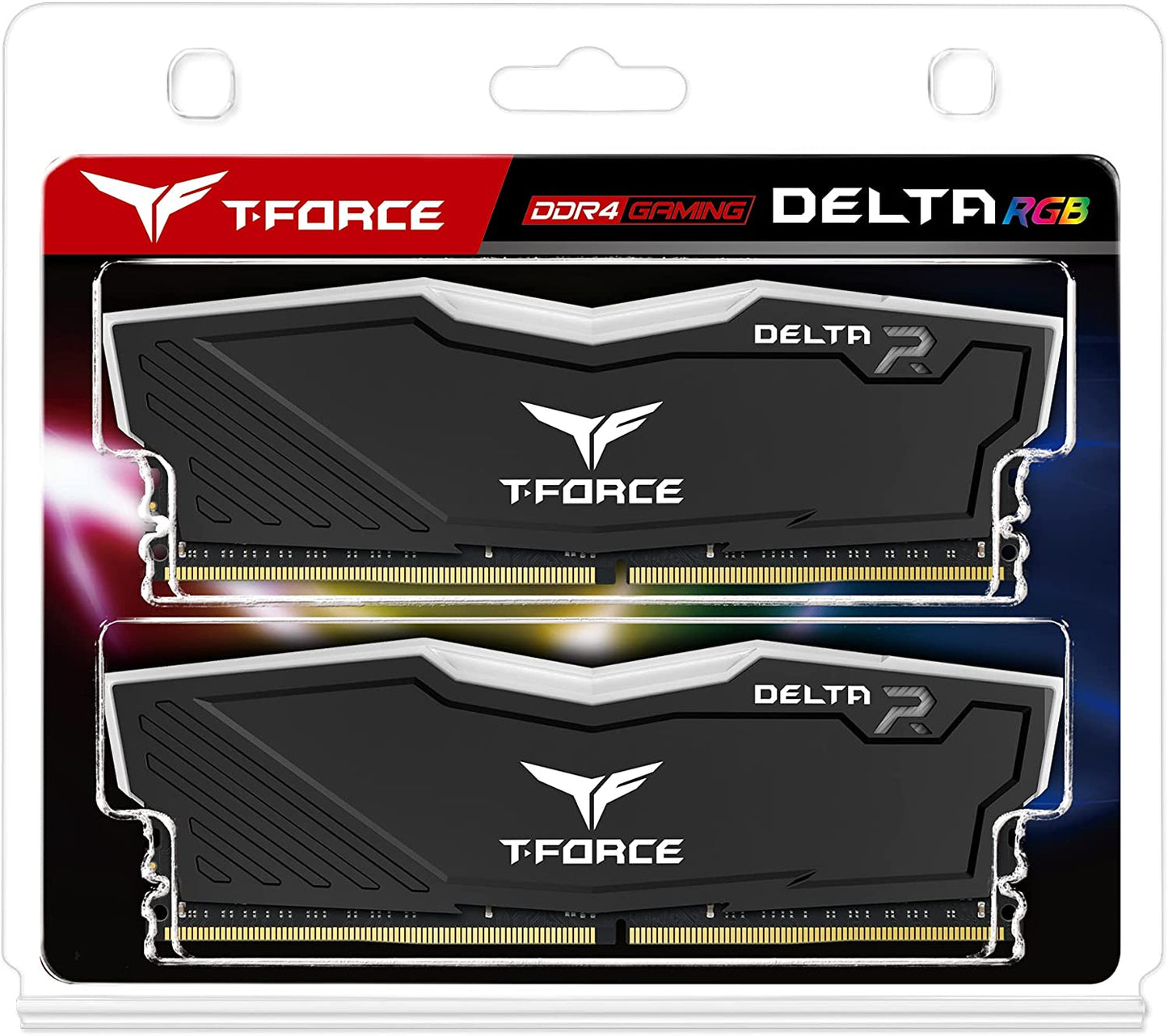 TEAMGROUP T-Force Delta RGB DDR4 32GB (2X16Gb) 3600Mhz (PC4-28800) CL18 Desktop Gaming Memory Module Ram TF3D432G3600HC18JDC01 - Black