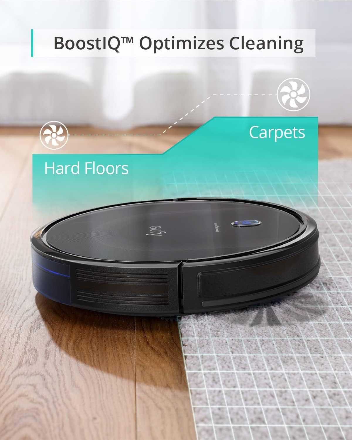 Eufy Robot Vacuum 11S MAX, Super Thin, Powerful Suction, Quiet, Self-Charging Robotic Vacuum Cleaner, Cleans Hard Floors to Medium-Pile Carpets, Black