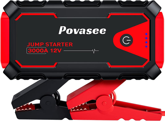 Jump Starter 3000A Peak Jump Starter Battery Pack, 12V Jump Box for Car Battery up to 10L Gas or 8L Diesel Engine Battery Jump Starter with Power Bank/Dual Output/Led Light (3000A)