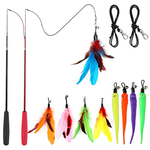 Juguete MeoHui MHT-2W9 Cat Feather Toy con 9 Repuestos