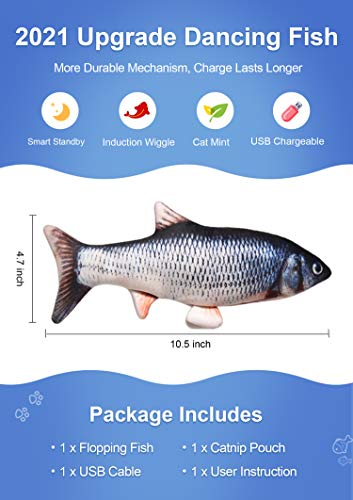 Juguete Potaroma CFF-10 Pez Interactivo Recargable con Catnip para Gatos