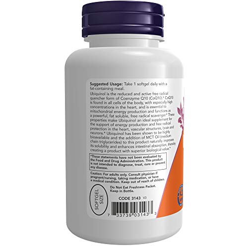 NOW Ubiquinol 100 mg - 120 softgels (CoQ10 activo)