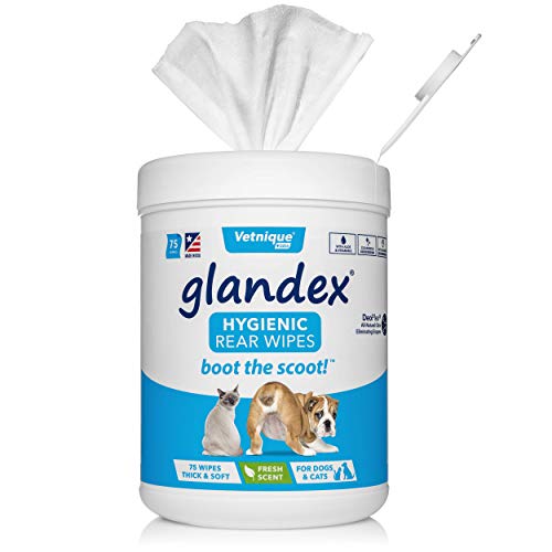 Vetnique Glandex 75 Toallitas higienicas perros y gatos con aloe y vitamina E