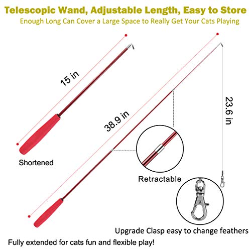 Juguete MeoHui MHT-2W9 Cat Feather Toy con 9 Repuestos