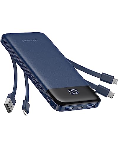Charmast 10000mAh Power Bank con cables integrados y carga rápida 3A