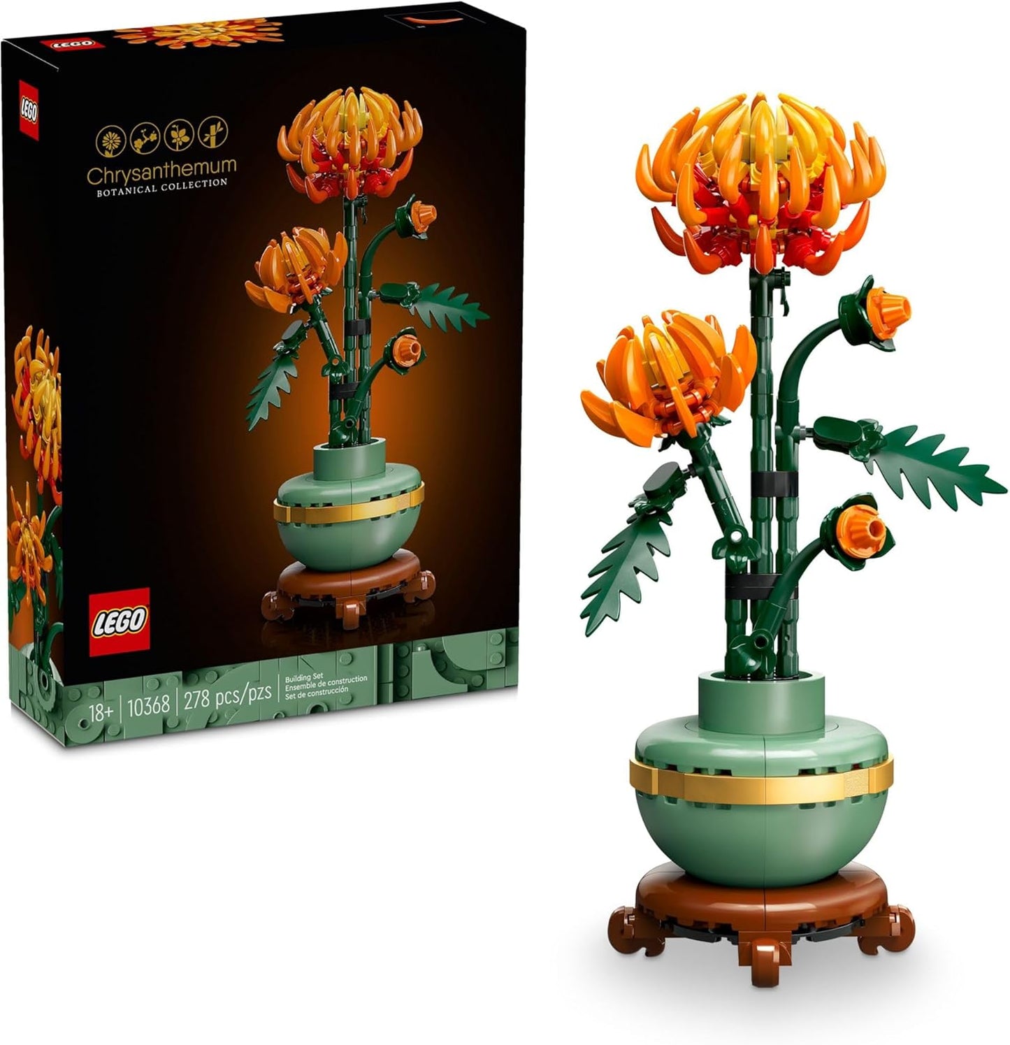 LEGO Icons Chrysanthemum Building Set for Adults Ages 18+ - Artificial Flowers for Dinner Table Centerpieces & Christmas Decorations - Gift Idea for Mom, Dad, & Significant Other - 10368