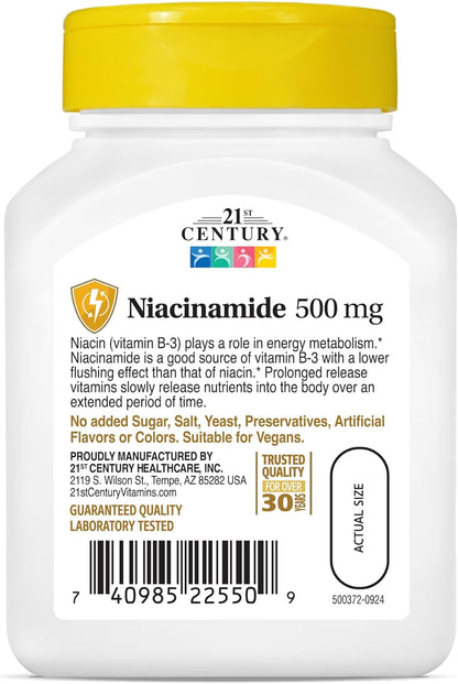21St Century Niacinamide 500 Mg Prolonged Release Tablets, 110 Count