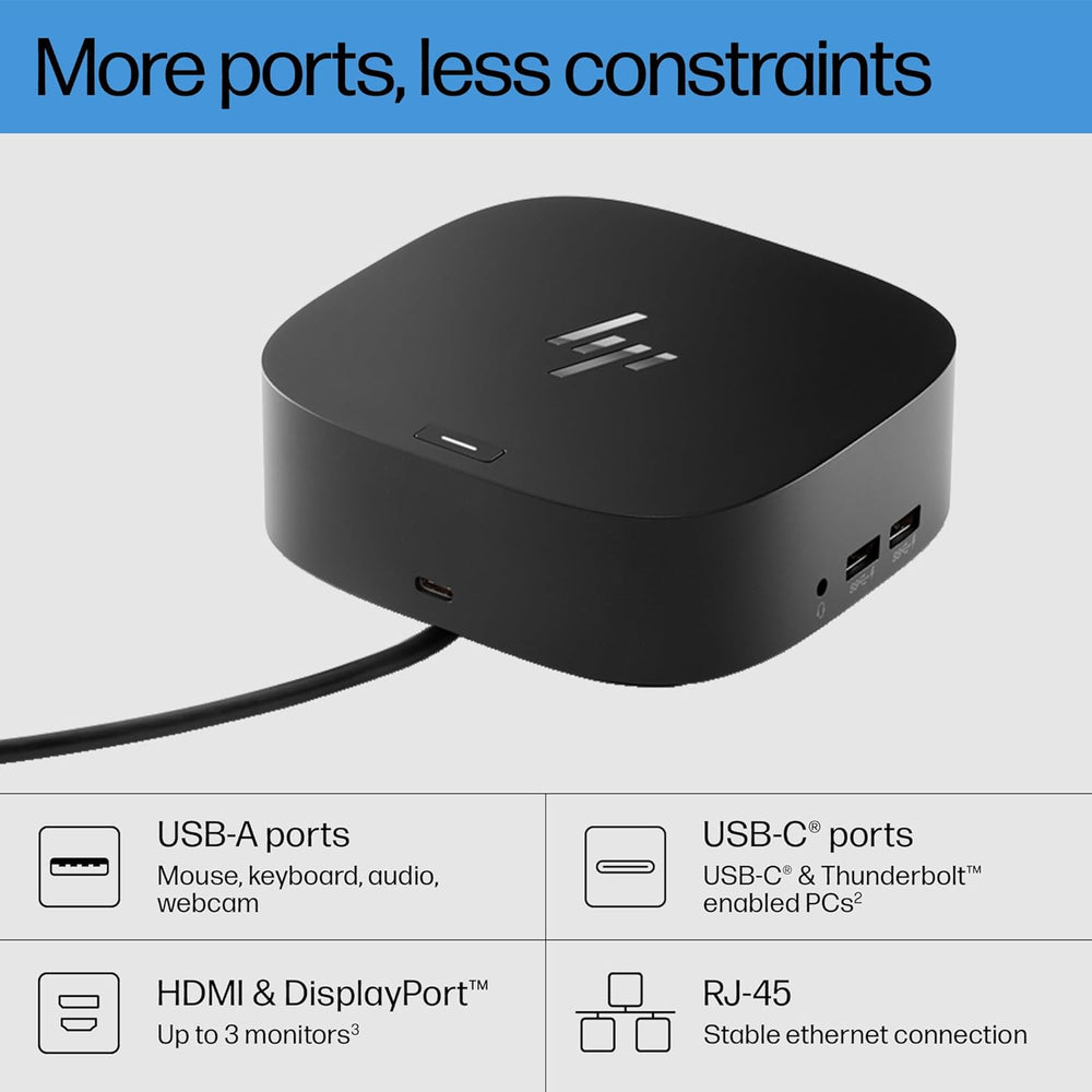 HP USB-C Dock G5-11-In-1 Adapter for Both USB-C and Thunderbolt-Enabled Laptops, Pcs, & Notebooks - Single Cable for Charging, Networking, or Data Transfers - Great for Secure & Remote Management