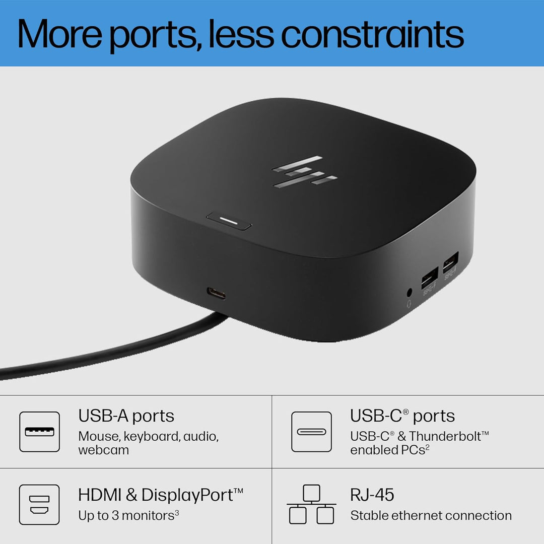 HP USB-C Dock G5-11-In-1 Adapter for Both USB-C and Thunderbolt-Enabled Laptops, Pcs, & Notebooks - Single Cable for Charging, Networking, or Data Transfers - Great for Secure & Remote Management