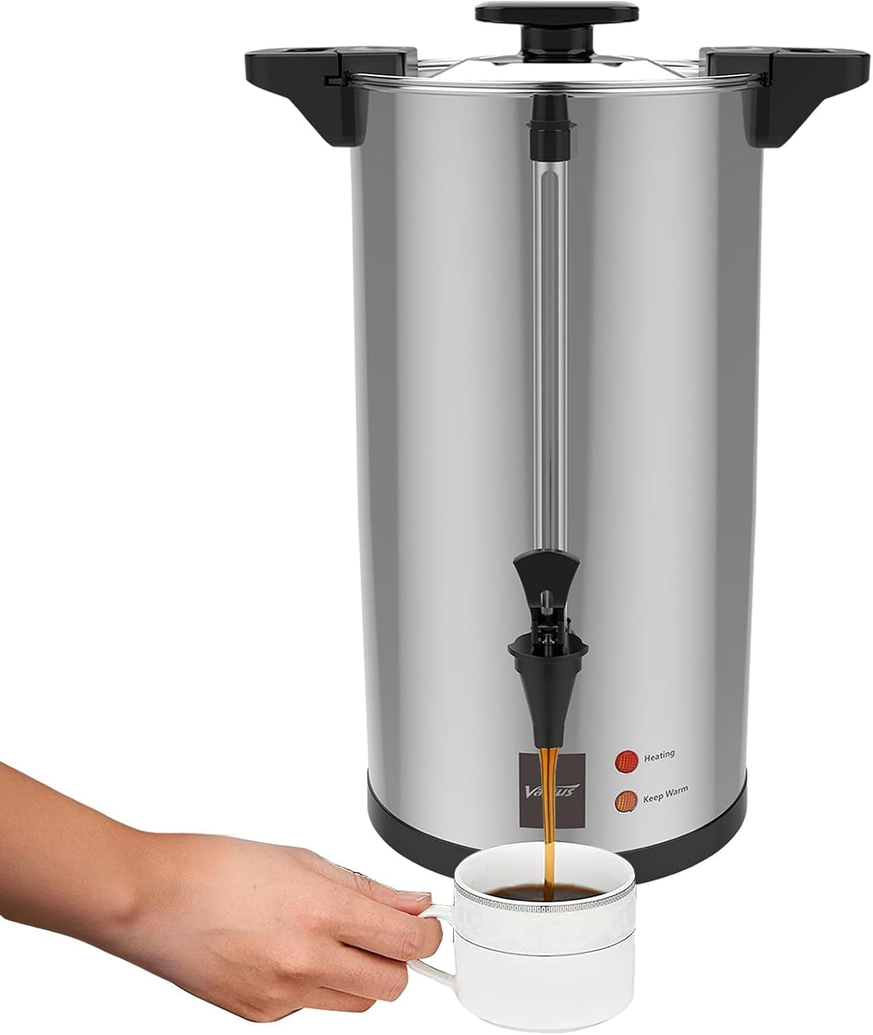 Valgus Commercial Grade Stainless Steel 80-Cup 12L Percolate Coffee Urn Coffee Maker with Automatic Temperature Control Hot Water Urn for Parties, Office, Wedding and Catering Events