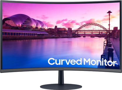 SAMSUNG 32-Inch S39C Series FHD Curved Gaming Monitor, 75Hz, AMD Freesync, Game Mode, Advanced Eye Comfort, Frameless Display, Built in Speakers, Slim Metal Stand, LS32C392EANXGO, 2023, Black