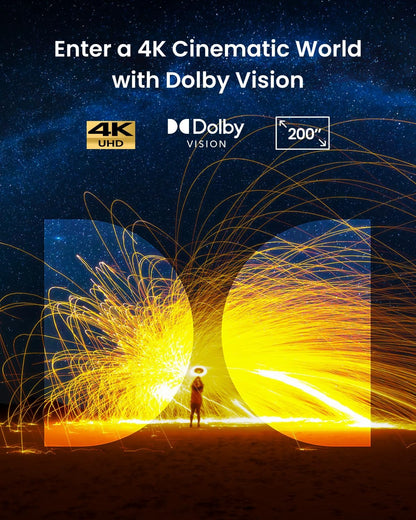 NEBULA Cosmos 4K SE Smart Projector, 4K High-Brightness Projector with Dolby Vision, 200" Huge Screen, 1,800 ANSI Lumens Brightness, Hybridbeam, Enhanced Image Quality, Google TV, Portable with Handle