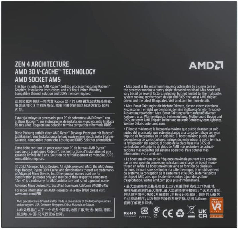 AMD Ryzen 7 7800X3D 8-Core, 16-Thread Desktop Processor