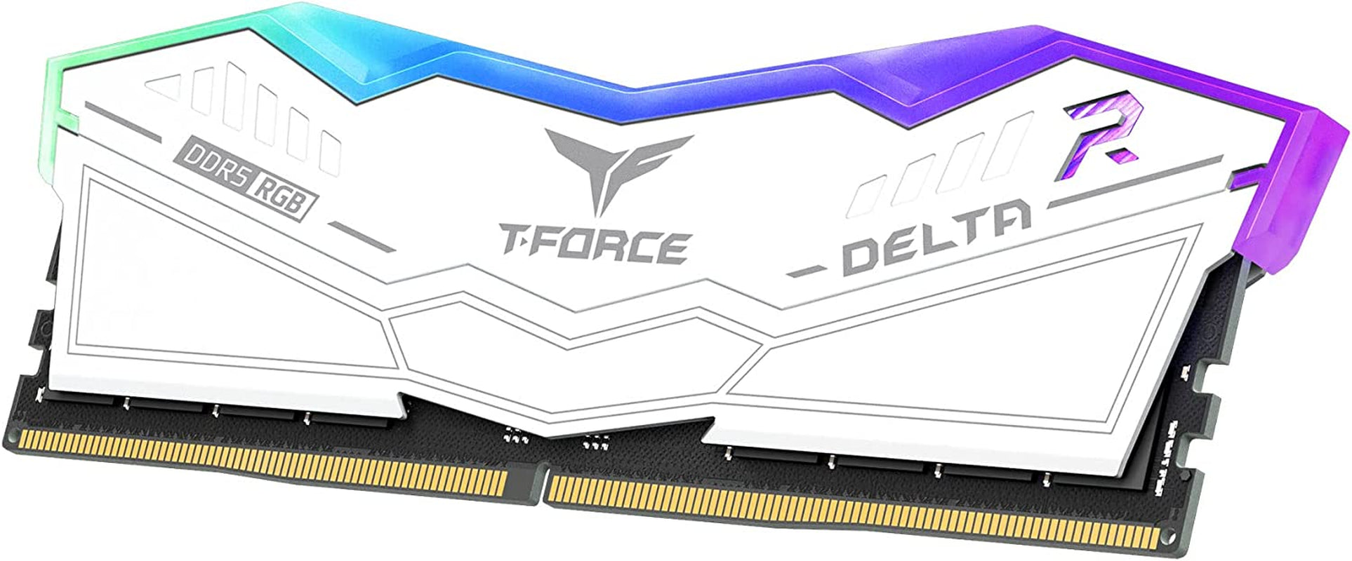 TEAMGROUP T-Force Delta RGB DDR5 Ram 32GB (2X16Gb) 6000Mhz PC5-48000 CL30 Intel XMP 3.0 & AMD Expo Compatible Desktop Memory Module Ram White FF4D532G6000HC30DC01