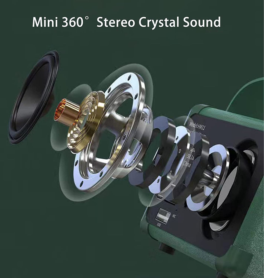 Dosmix Retro Bluetooth Speaker, Vintage Decor, Mini Wireless Bluetooth Speaker, Cute Old Fashion Style for Kitchen Desk Bedroom Office Party Outdoor Accessories for Iphone Android (Green)