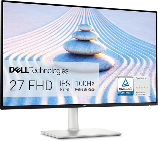 Dell S2725HS 27 Inch Monitor, FHD (1920X1080) Display, 100Hz Refresh Rate, 1500:1 Contrast Ratio, TÜV Rheinland Eye Comfort 4 Star, Integrated 2X5W Speaker, Height/Tilt/Swivel/Pivot- Ash White Color