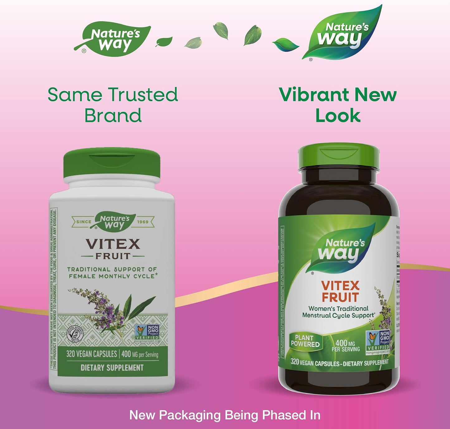 Nature'S Way Vitex Fruit, Traditional Menstrual Cycle Support*, Traditional Women'S Health Support*, Chasteberry, Vegan, 320 Capsules (Packaging May Vary)