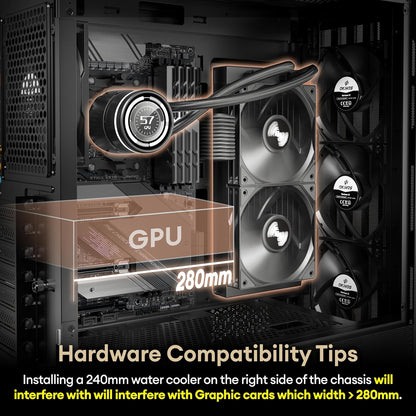 Genuine Walnut Wood PC Case, Support 360Mm Radiator on Top, Pre-Installed 4 X 120Mm PWM Fans ATX Case, Type-C Port, Magnetic Tempered Glass Side Panel, Black Computer Case, Cypress 7