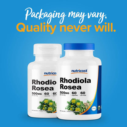 Nutricost Rhodiola Rosea 500Mg, 60 Vegetarian Capsules - Gluten Free and Non-Gmo Rhodiola Rosea Supplement