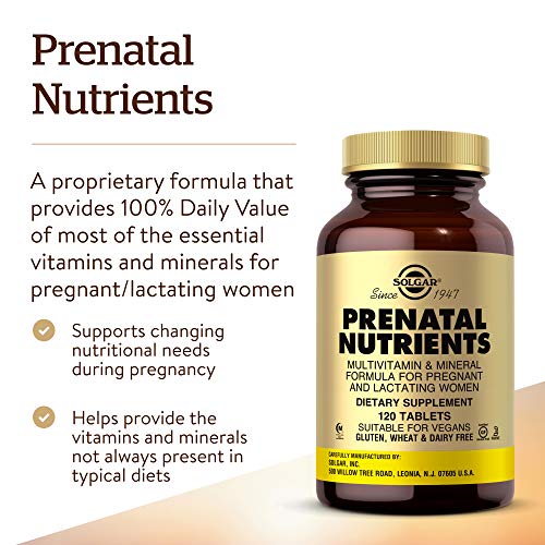 Solgar Prenatal Nutrients - 120 tabletas veganas sin gluten
