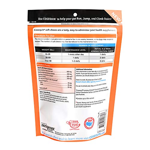 Nutramax Cosequin Senior 60 Chews Articulaciones y defensas perros mayores