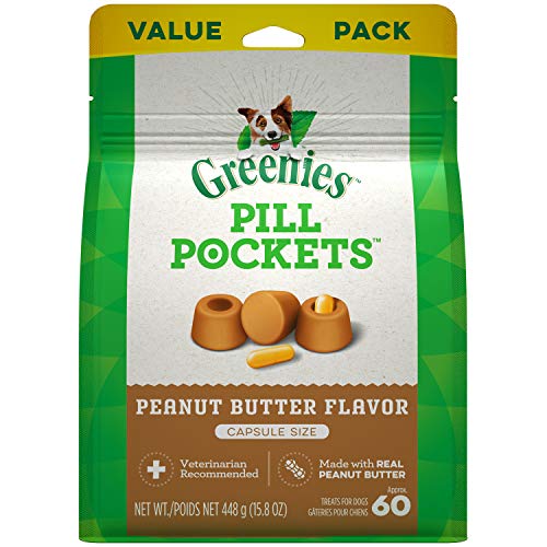Greenies Pill Pockets Large para Perros – Mantequilla de Maní (60 u)