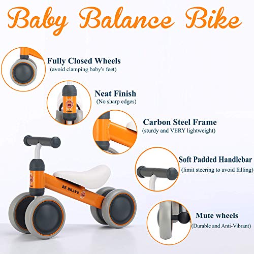 Bicicleta de equilibrio BEKILOLE Princess 4 ruedas con luces LED para bebe