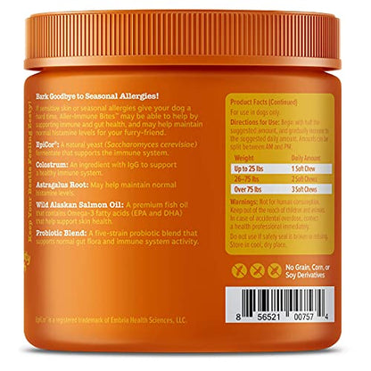 Zesty Paws Allergy & Immune Bites – Suplemento Canino 90 masticables