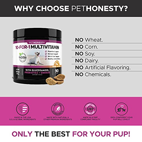 Pet Honesty Multivitamin 10-in-1 90 Chews Multivitaminico perros con Omega 3