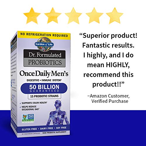 Garden of Life Probiotics for Men 30 Cápsulas | 50 Billones CFU