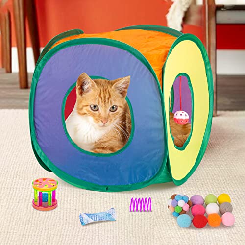 Set Retro Shaw CTB-33 Juguetes Interactivos con Tunel y Varita para Gatos