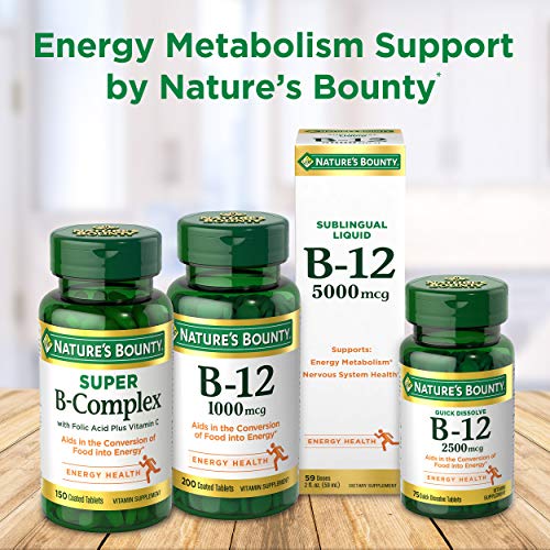 Vitamina B12 Nature’s Bounty 1000 µg – 200 tabletas