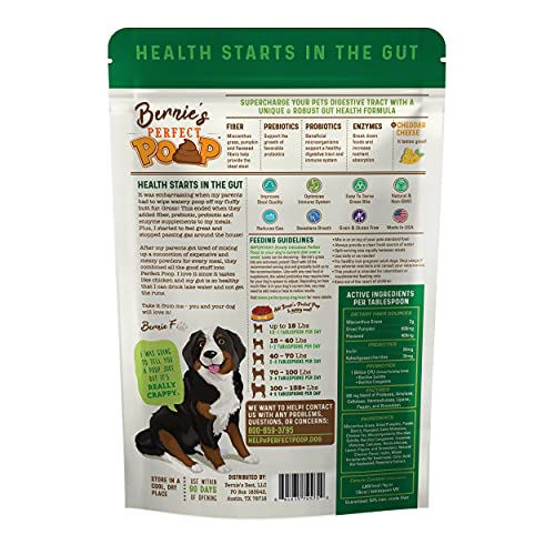 Bernie Perfect Poop 12.8 oz Suplemento digestivo perros con probioticos y fibra