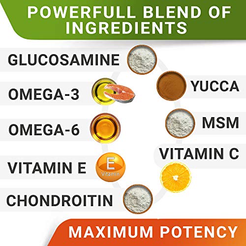 StrellaLab Glucosamine 120 Treats Suplemento articular con Omega 3 y MSM